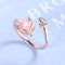 Verstellbarer Pink-Fuchs-Ring aus Sterlingsilber