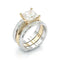 Zeitloses Prinzessinnen-Schliff-Brautring-Set – Gold & Sterlingsilber