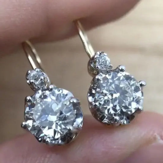 Vintage-Zirkonia-Platin-Ohrringe