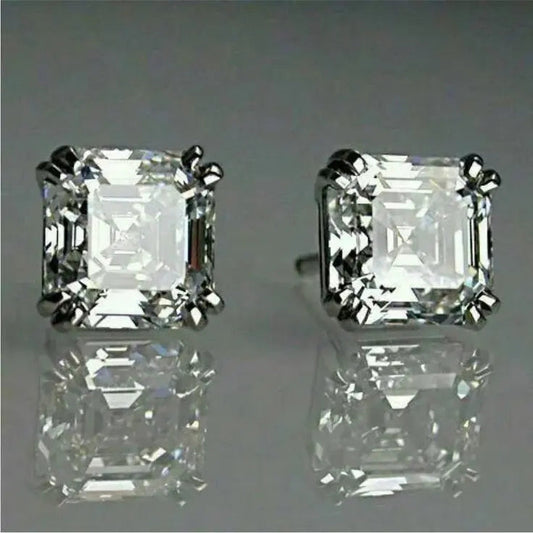 Vintage-Zirkonia-Ohrringe in Weiß und Silber