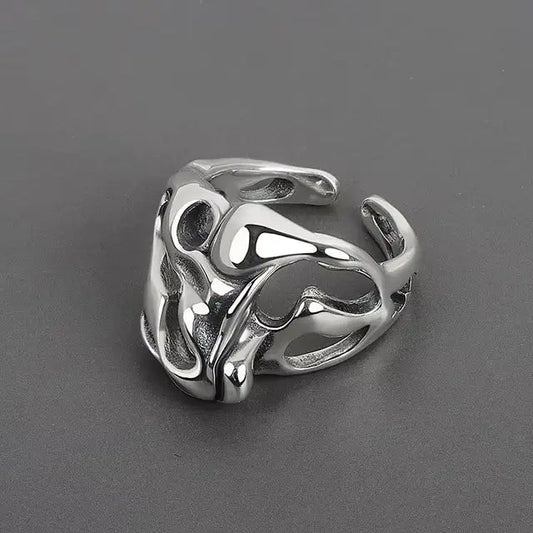 Unregelmäßiger Ring aus Vergoldetem Silber